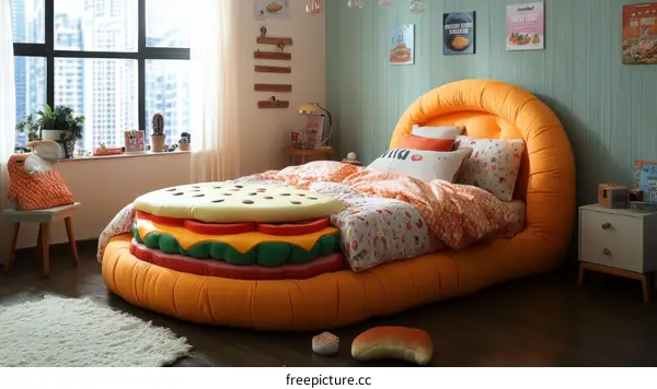 Unique Cartoonish Hamburger Shaped Bed