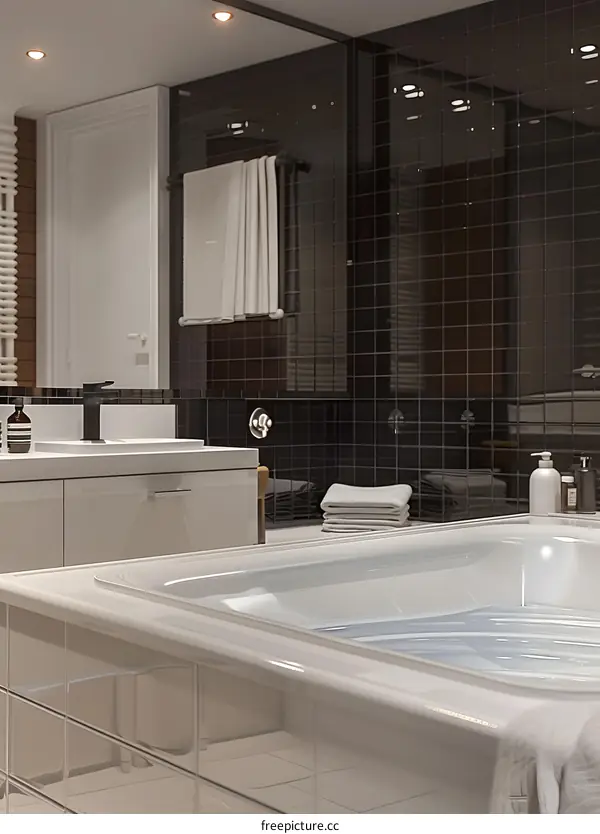 Black and white bathroom