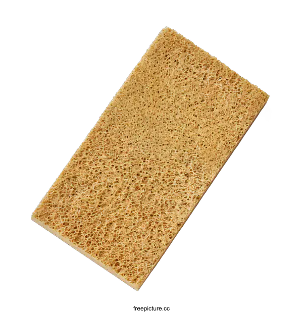 [Transparent Background PNG]Brown Sponge for Cleaning Dishes and Kitchen Surfaces