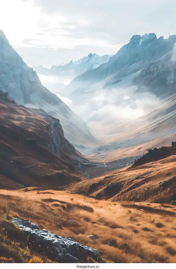 Mountain Valley Fog Landscape