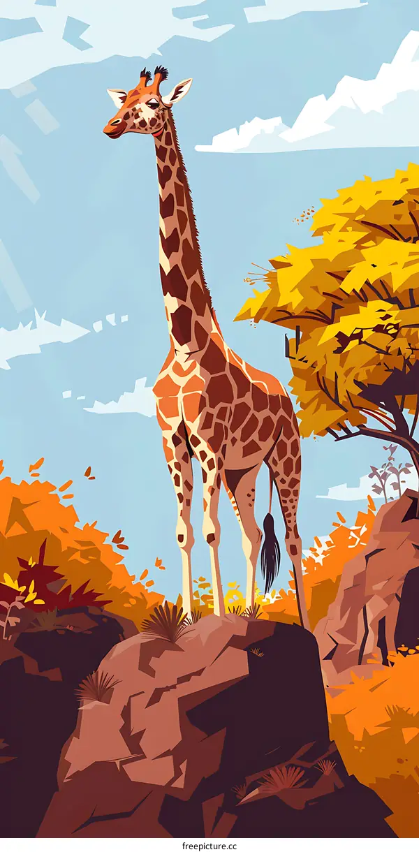 Giraffe in the African Landscape