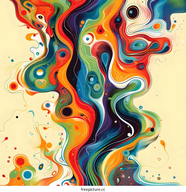 Abstract Colorful Swirls and Lines