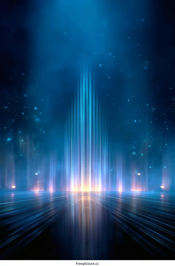 Abstract Neon Light Stage Background Design