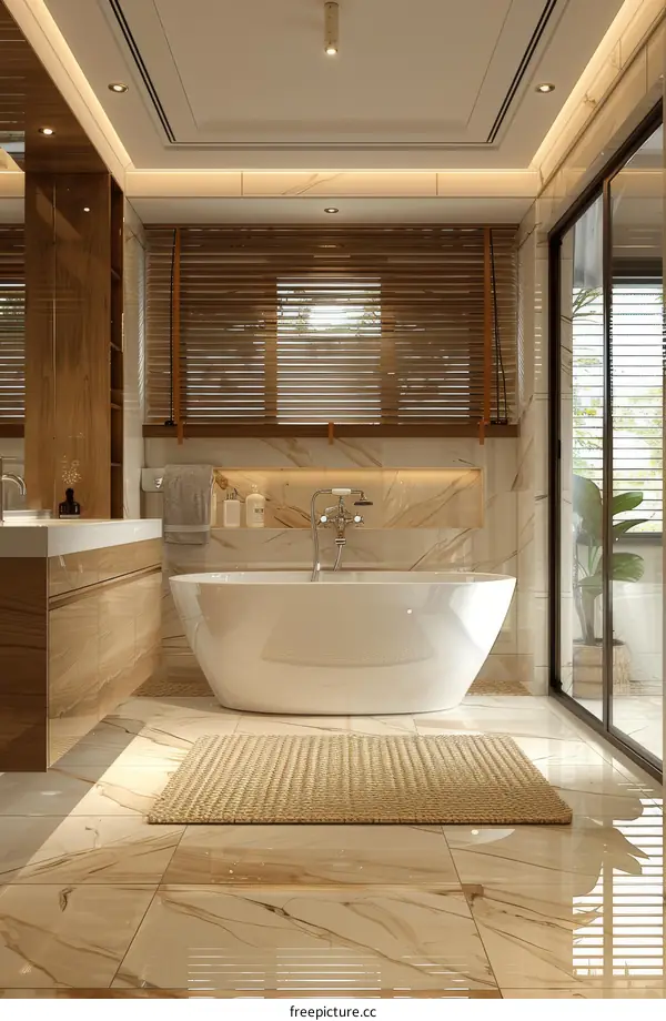 Teak Bathroom Vanity Rendering