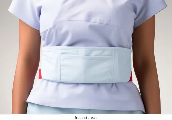 A nurse wearing a medical fanny pack.