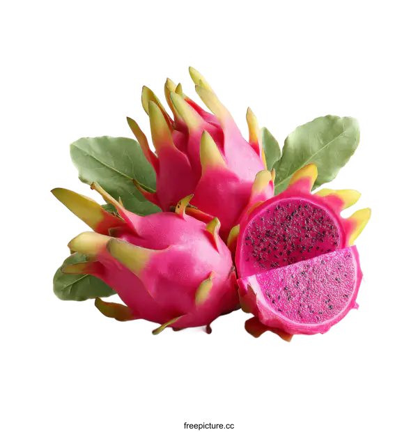 [Transparent Background PNG]Fresh Pink Dragon Fruit Display
