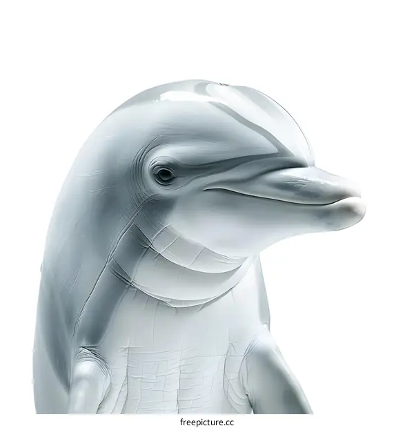 Dolphin Portrait on White Background