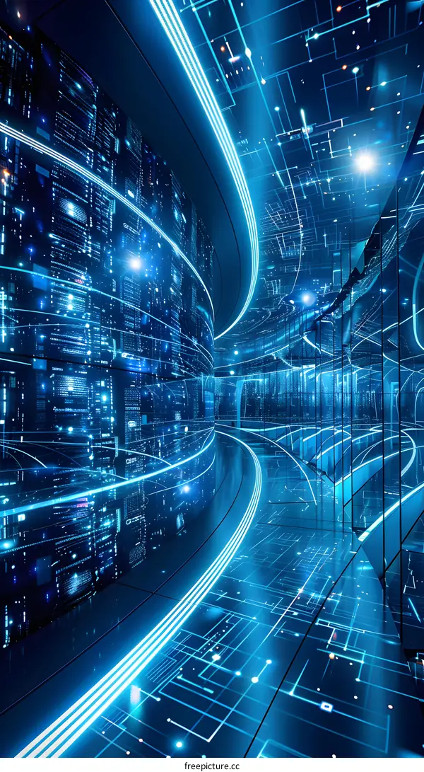 Blue technology tunnel