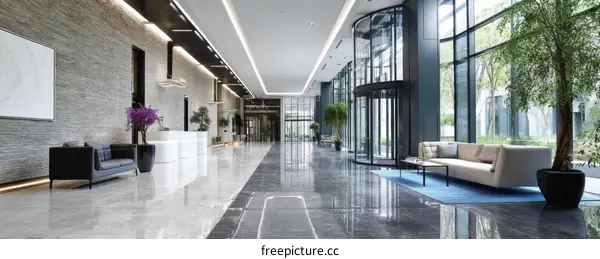 Modern Office Lobby with Natural Light