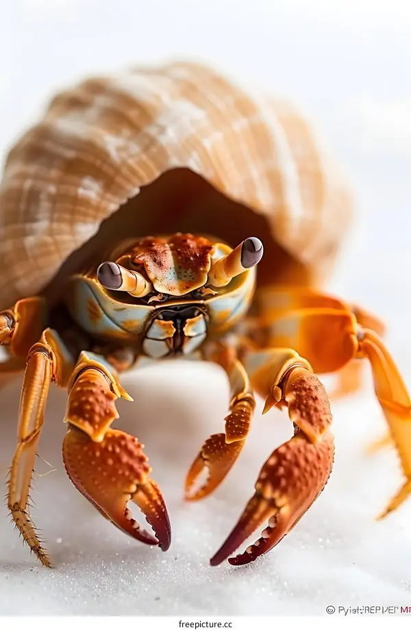 A cute hermit crab with big eyes