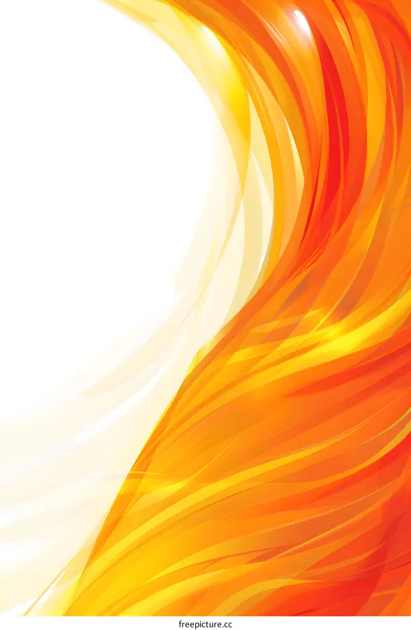 Abstract Yellow And Orange Swirling Lines Illustration