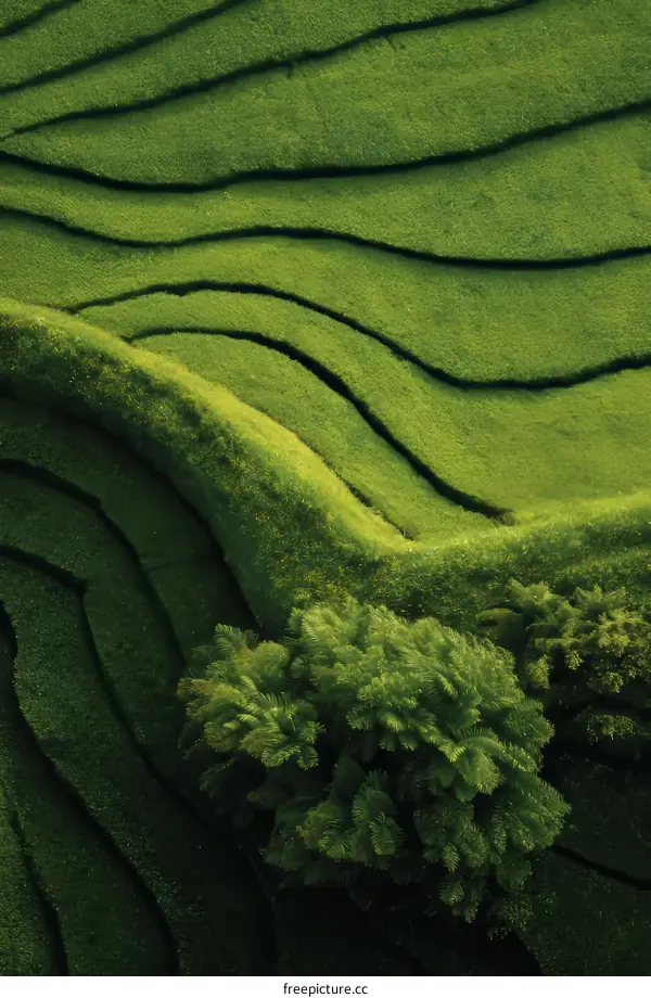 Stunning Terraced Green Tea Plantation