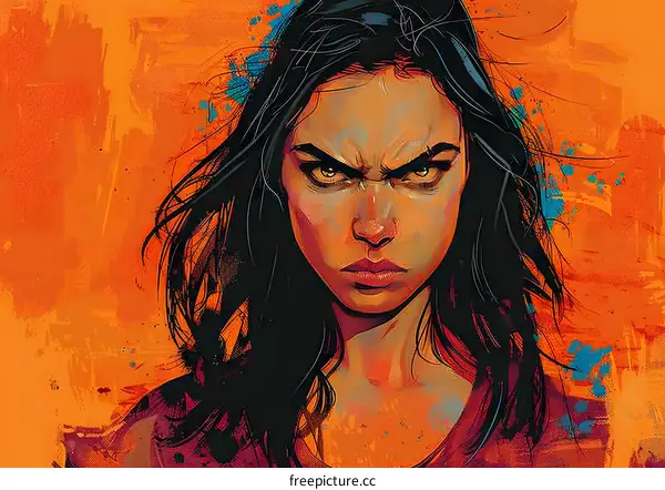 portrait of a young woman with long black hair and brown eyes