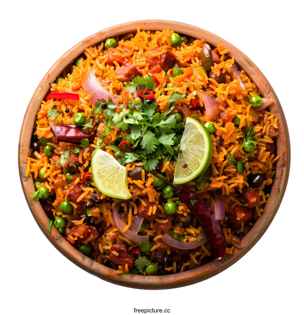 [Transparent Background PNG]Spicy Indian Rice Dish