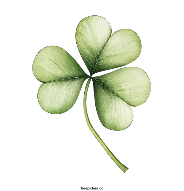 [Transparent Background PNG]Delicate Shamrock Illustration Against White Background