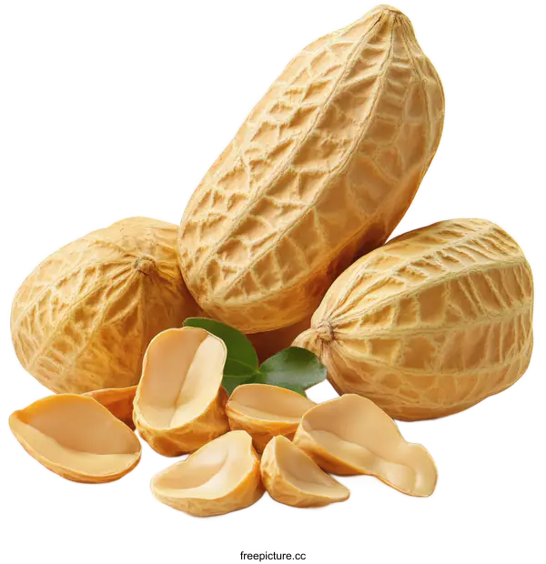 [Transparent Background PNG]Closeup of Peanuts and Shells