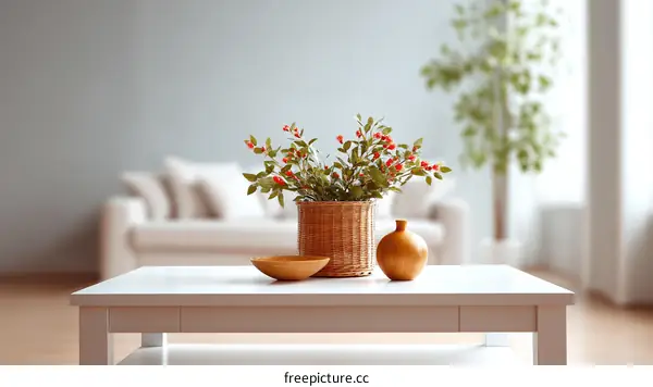Cozy Living Room Interior Decor with Flowers