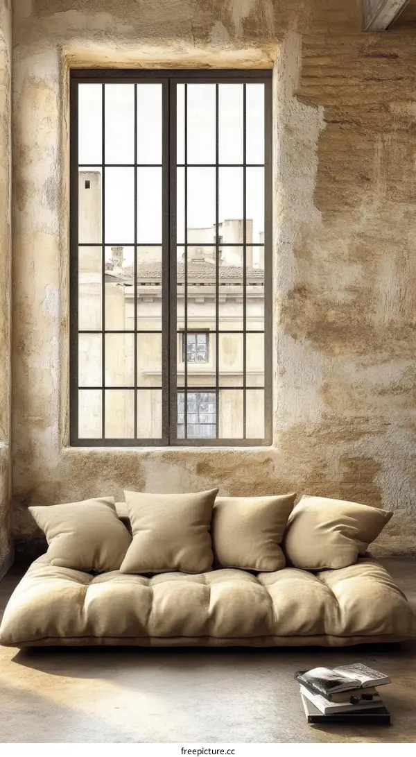 Rustic Industrial Living Room with Sofa