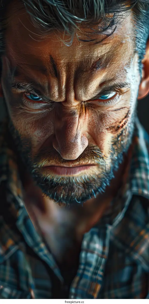 Close-up Portrait of a Male Character