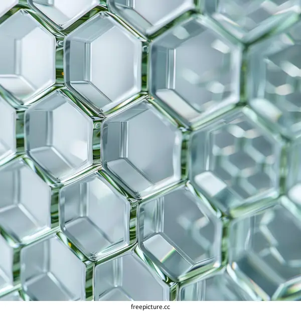 Abstract 3D Rendering of Glass Hexagons