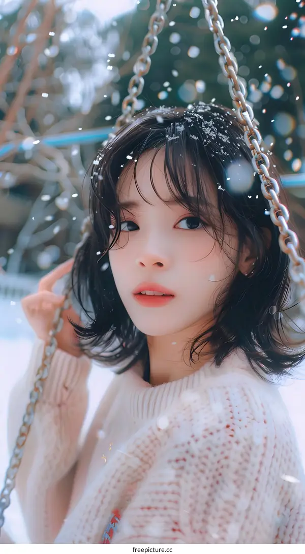 Portrait of a Young Woman in Winter