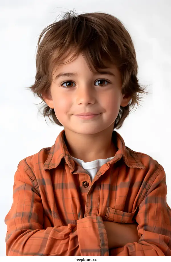 Portrait of a young boy with arms crossed