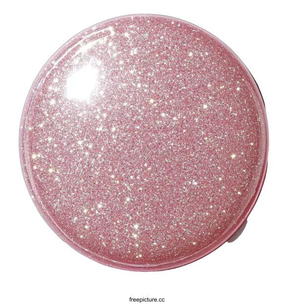 [Transparent Background PNG]Pink Glitter Cosmetic Compact
