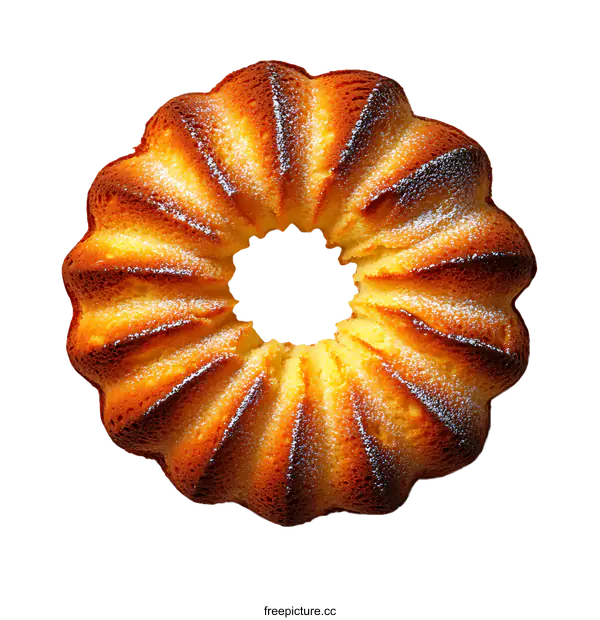 [Transparent Background PNG]Delicious and Beautiful Bundt Cake on Plate