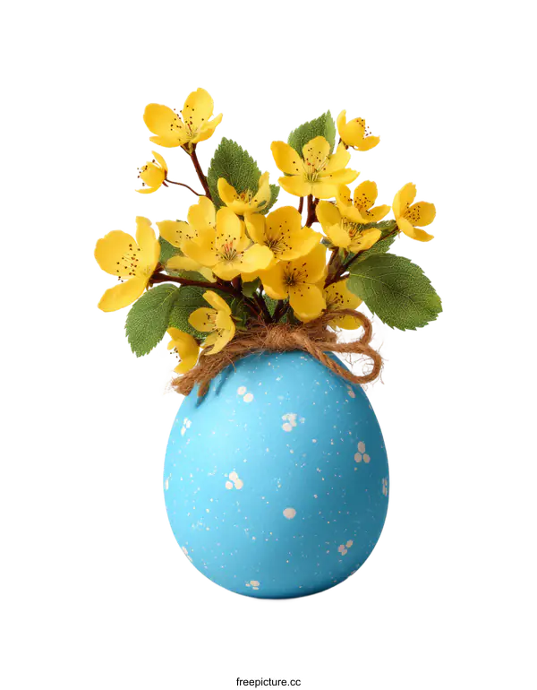 [Transparent Background PNG]Easter Egg Decorated with Spring Flowers