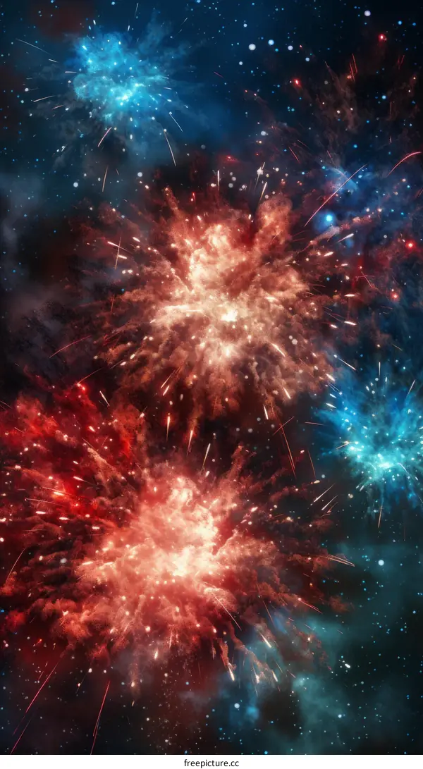 Fireworks in the night sky