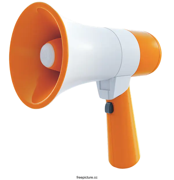 [Transparent Background PNG]Orange and White Megaphone Illustration