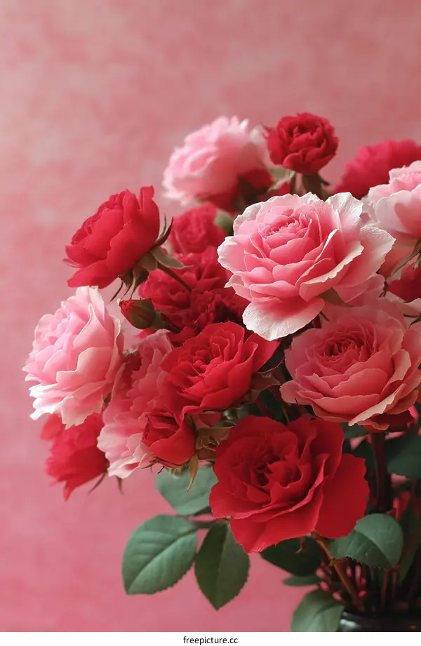 Beautiful Bouquet of Pink and Red Roses