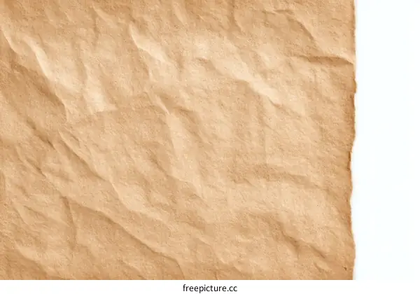 Wrinkled Kraft Paper Texture Background