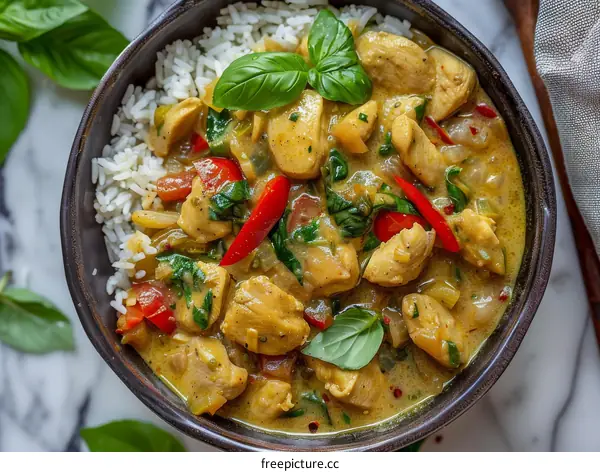 Chicken Curry with Vegetables and Rice