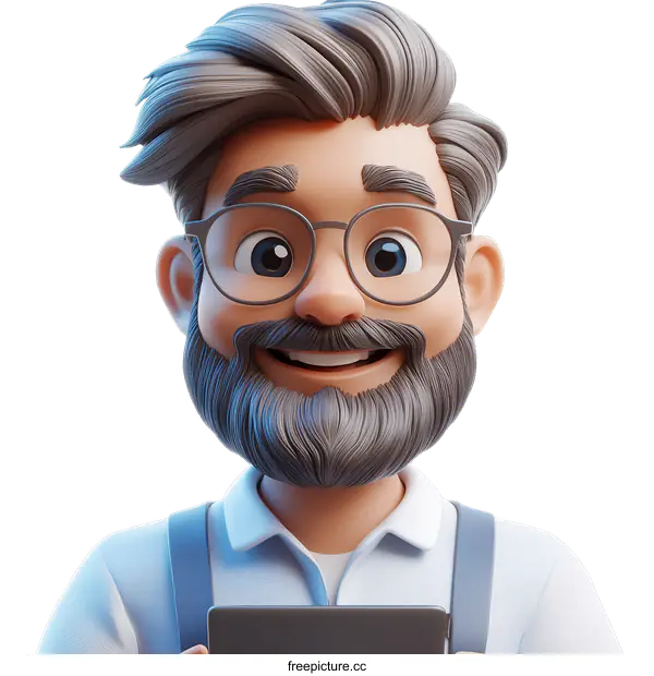 [Transparent Background PNG]Cartoon Character Illustration of a Smiling Man