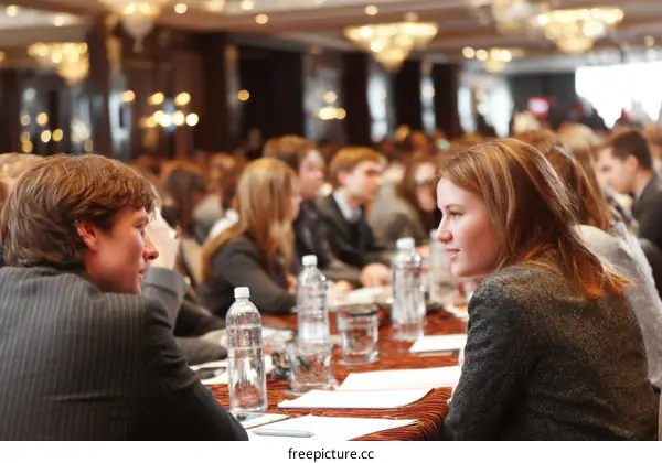 Business Conference Attendees Gathering
