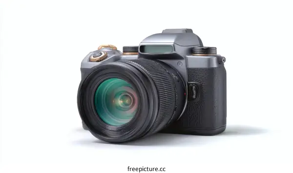 Modern Silver and Black Digital Camera