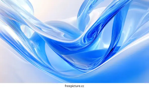 Abstract Liquid Blue and White Flowing Design