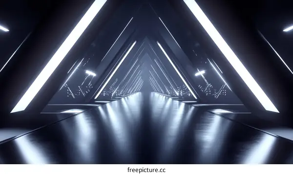 Futuristic Neon Tunnel Corridor Design