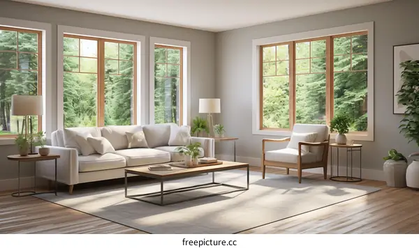 A bright and airy living room with a large windows