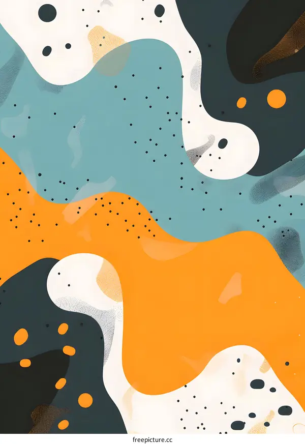 Abstract Orange Blue Black Illustration Background