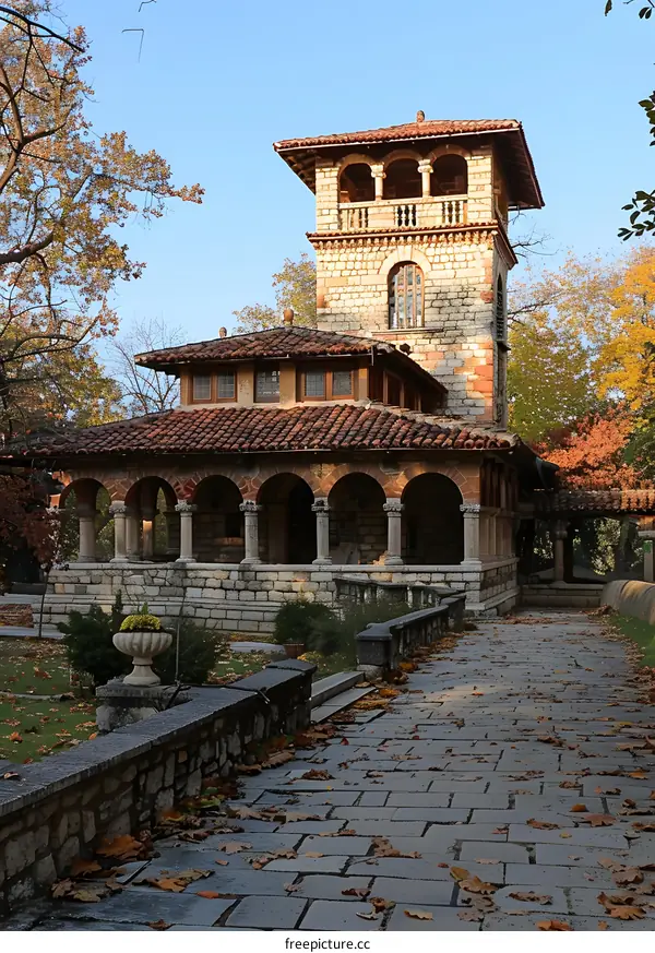 Stone house with arched openings
