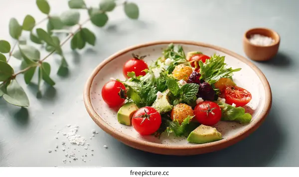 Delicious Fresh Salad with Colorful Vegetables