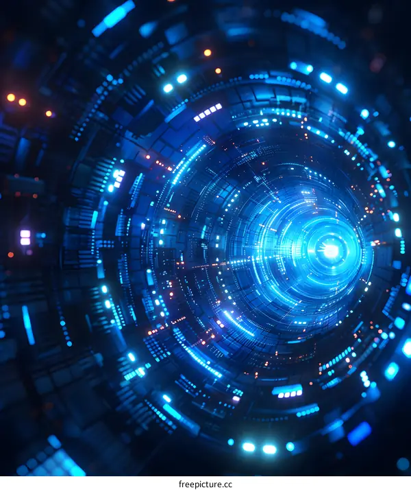 Blue technology tunnel