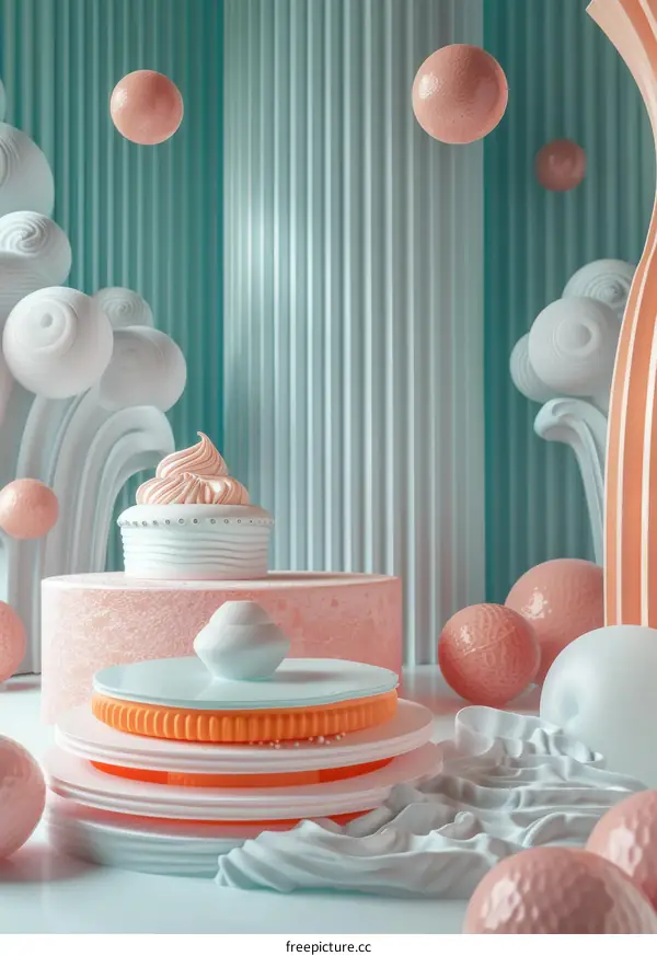 3D Abstract Minimalist Podium Background