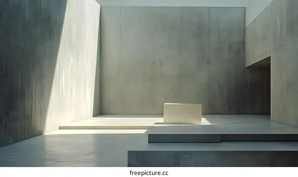 Minimalist Concrete Architecture with Light and Shadow