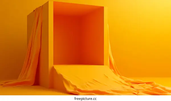 Abstract Minimalist Orange Studio Scene