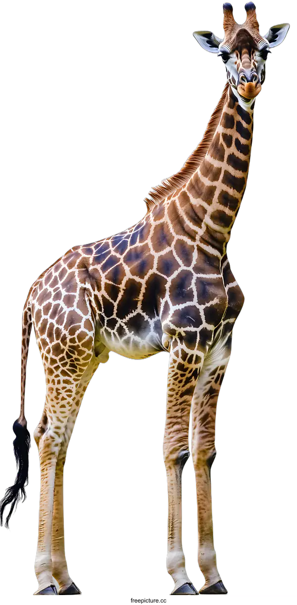 [Transparent Background PNG]Giraffe Standing On A White Background