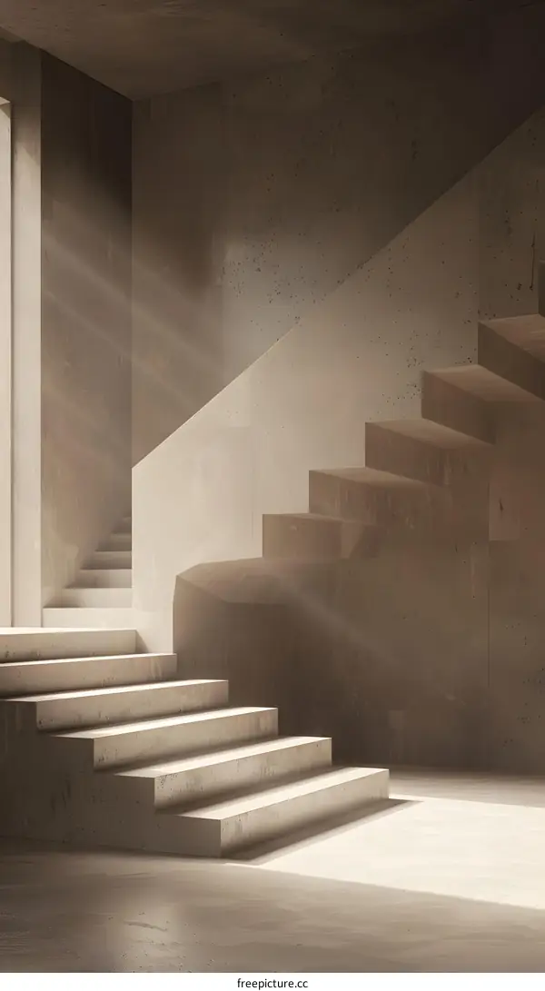 Concrete Stairs Minimalist Architecture Design