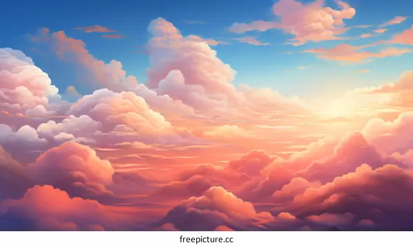 Dramatic Sunset Sky with Vibrant Pink and Orange Clouds